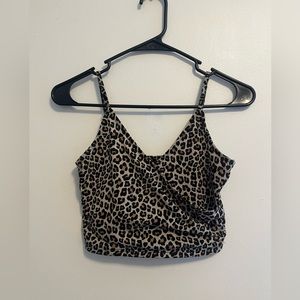 H&M Divided Leopard Cheetah Print Crop Top